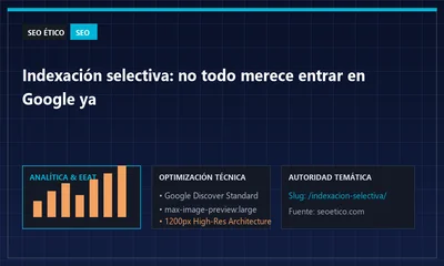 Panel de auditoría técnica para indexación selectiva en una web grande