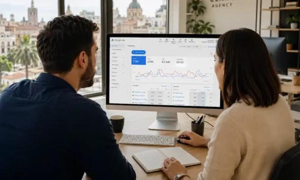 dos empleados con campañas de Google Ads