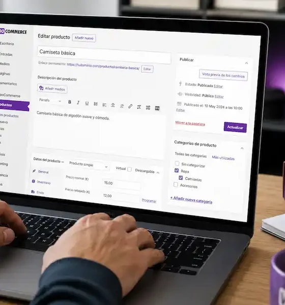 hombre trabajando en su WooCommerce